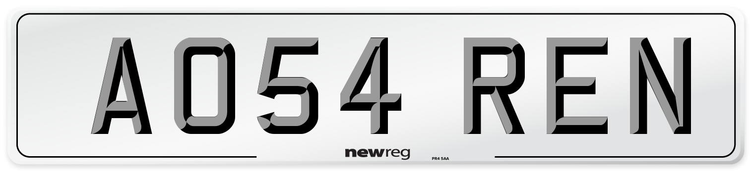 AO54 REN Number Plate from New Reg